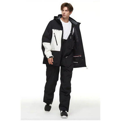Men's Waterproof Ski Jacket & Bib Pants Set | Snowboarding Outerwear | Windproof & Insulated