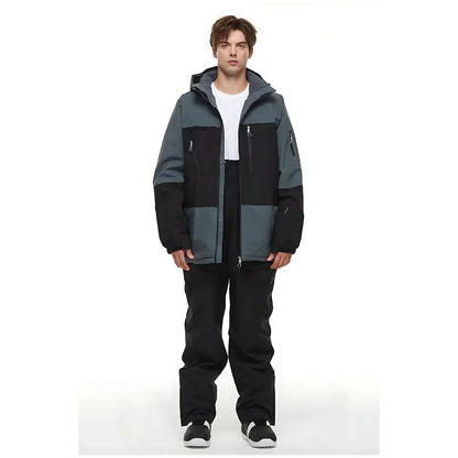 Men's Waterproof Ski Jacket & Bib Pants Set | Snowboarding Outerwear | Windproof & Insulated