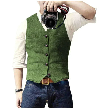 Men’s Tailored Button Vest | Slim Fit Waistcoat | Casual to Formal Layering Piece
