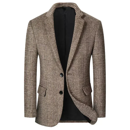 Men’s Plaid Blazer | Classic Two-Button Jacket | Tailored Smart Casual Look