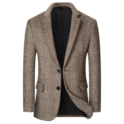Men’s Plaid Blazer | Classic Two-Button Jacket | Tailored Smart Casual Look