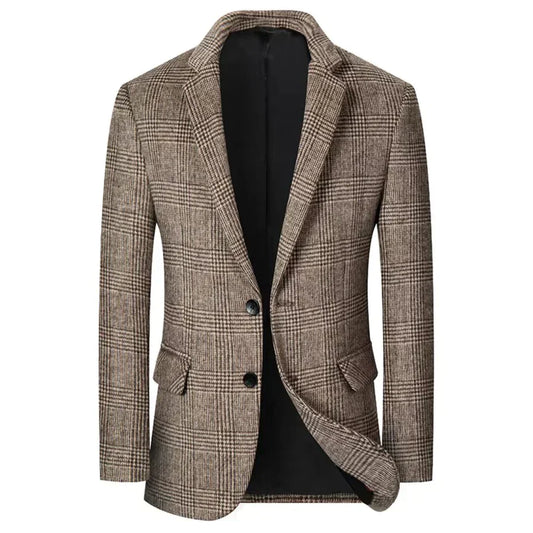 Men’s Plaid Blazer | Classic Two-Button Jacket | Tailored Smart Casual Look