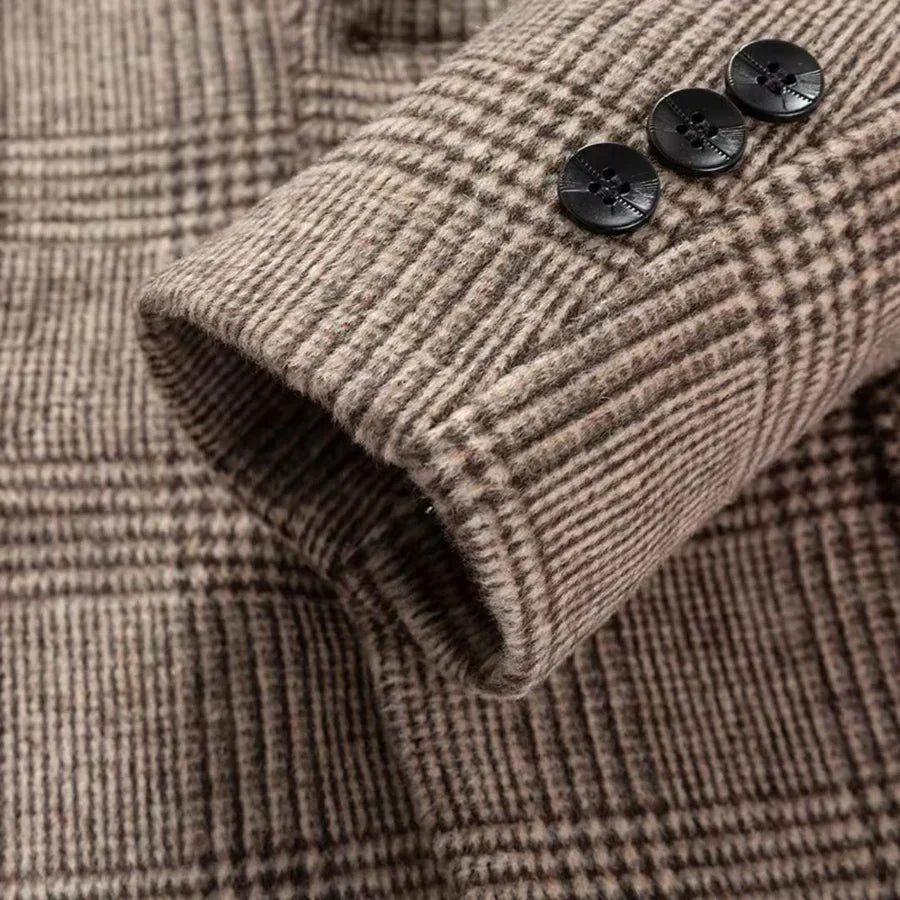 Men’s Plaid Blazer | Classic Two-Button Jacket | Tailored Smart Casual Look