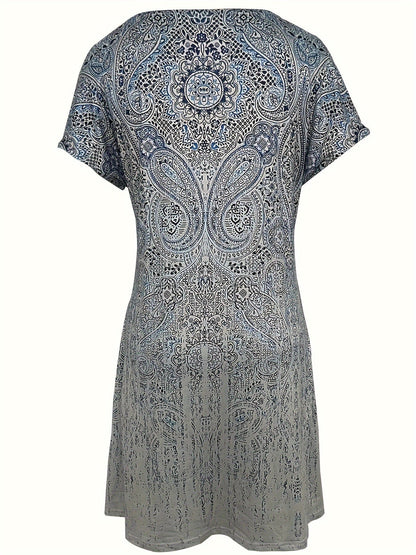 Short-Sleeve Knit Dress | Scoop Neckline | Easy Relaxed Fit