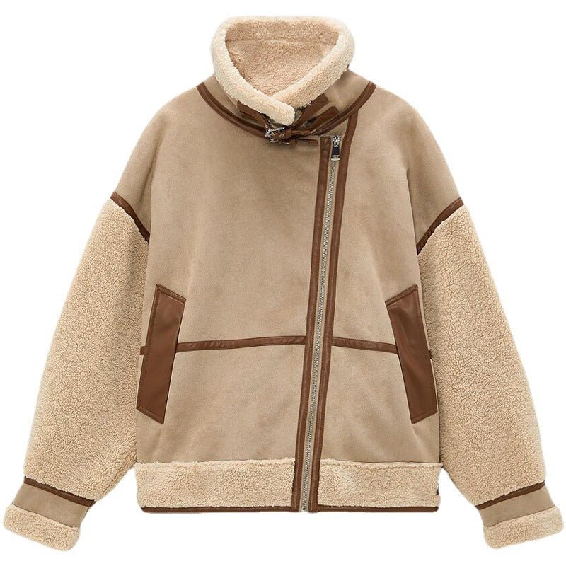 Shearling-Lined Aviator Jacket | Faux Leather Accents | Warm and Chic | Winter Fashion