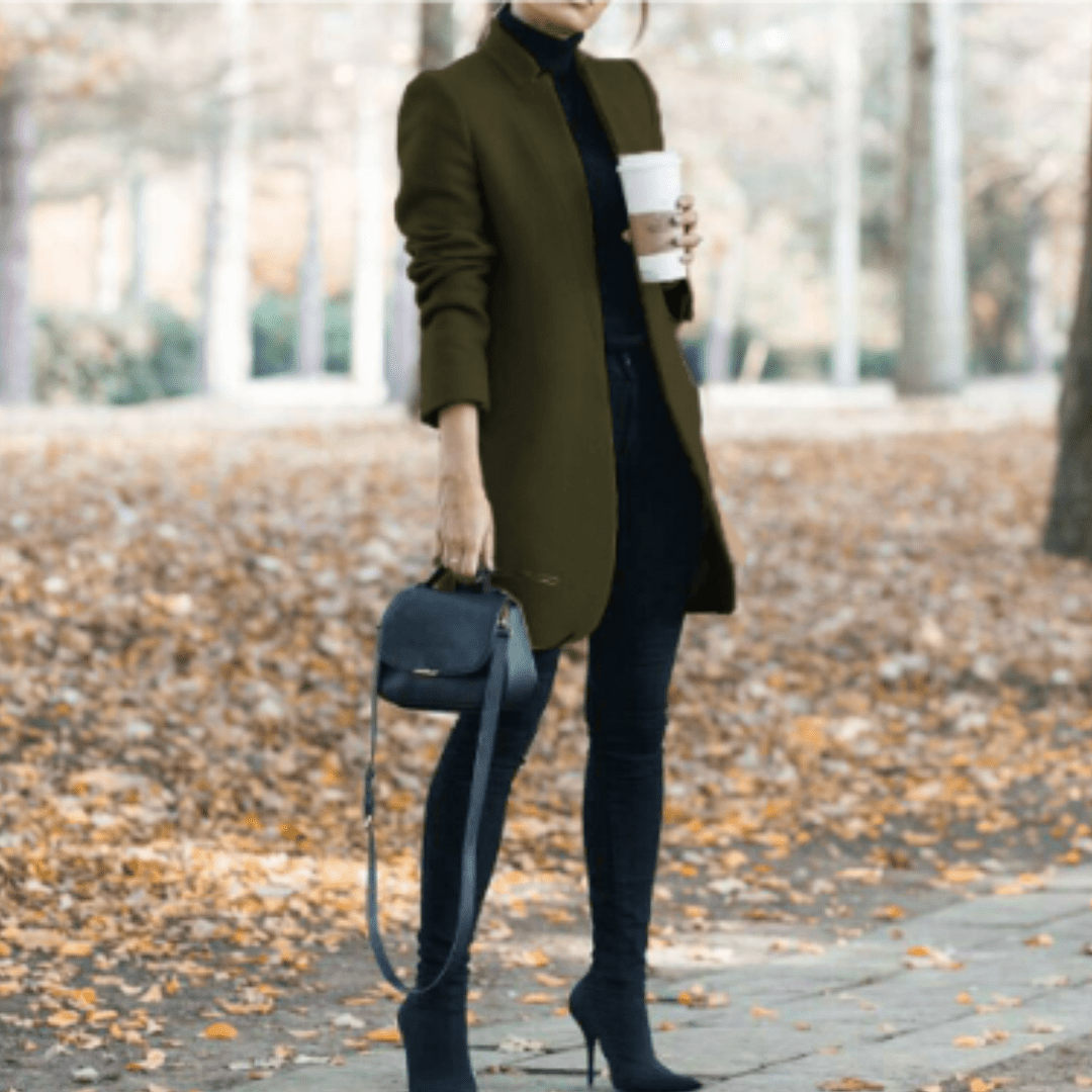 Minimalist Longline Coat | Open Front | Tailored Silhouette