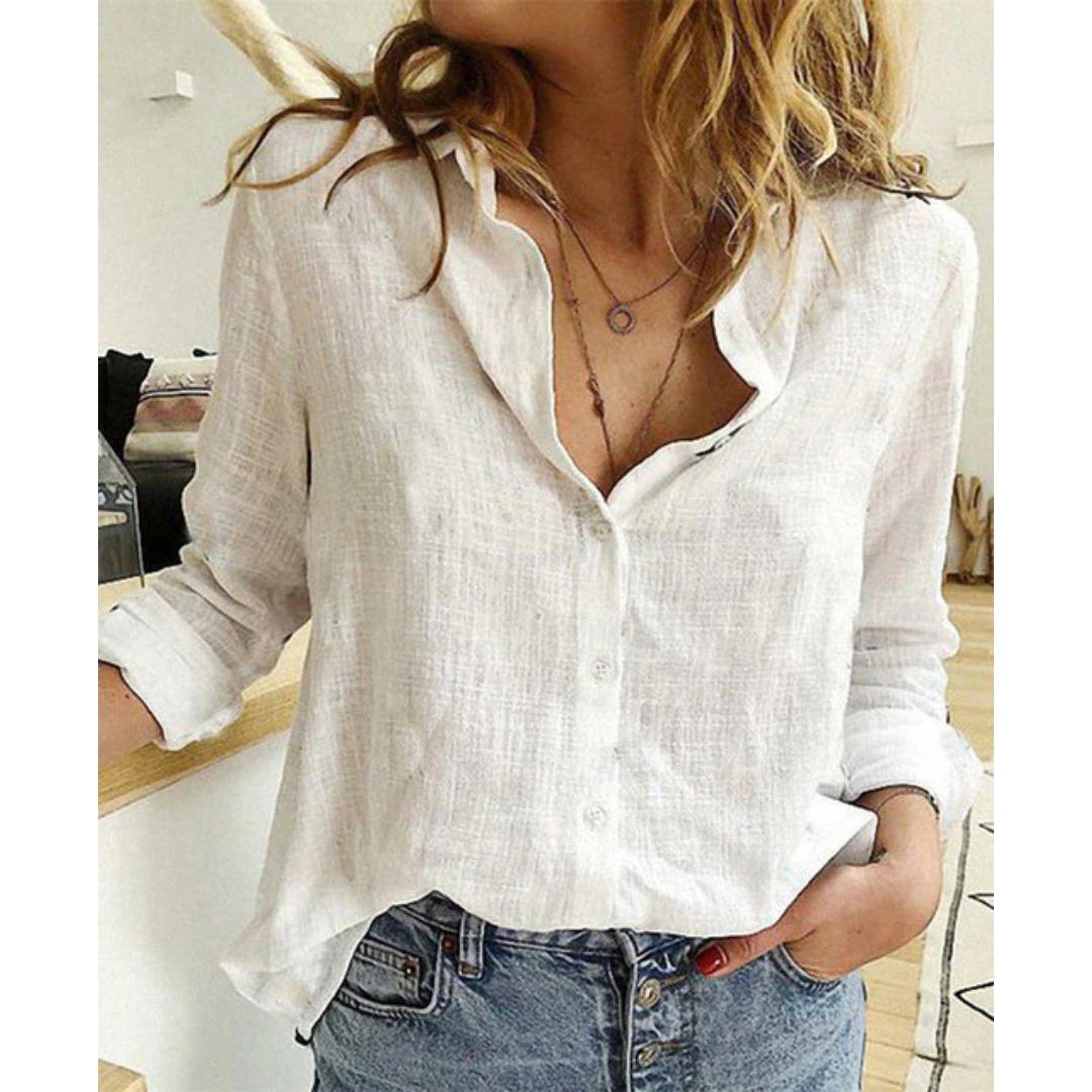 Embroidered Bird Button-Up | Lightweight Cotton Shirt | Relaxed Fit Blouse