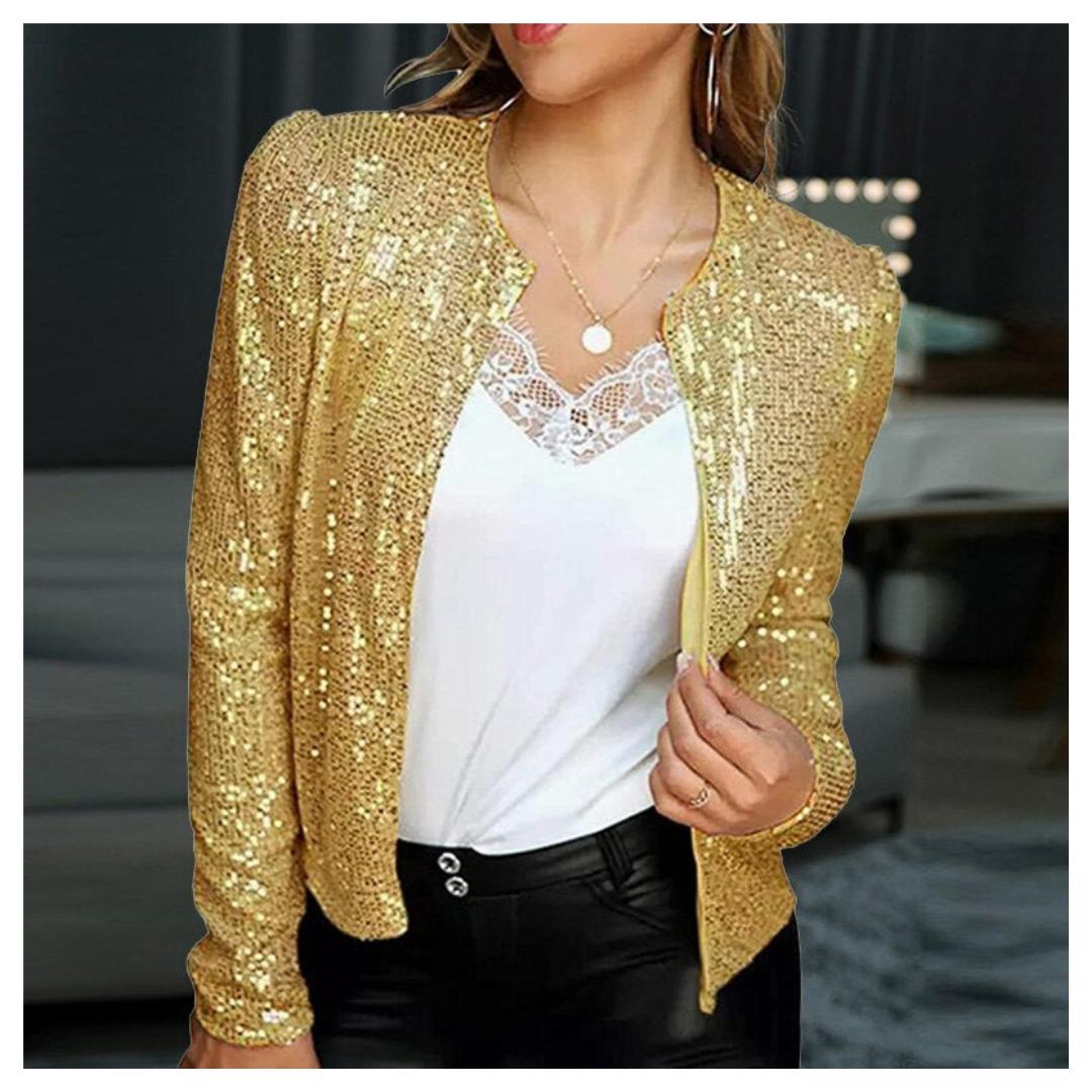 Sequin Party Jacket | Shimmering Long Sleeve | Lightweight Layer