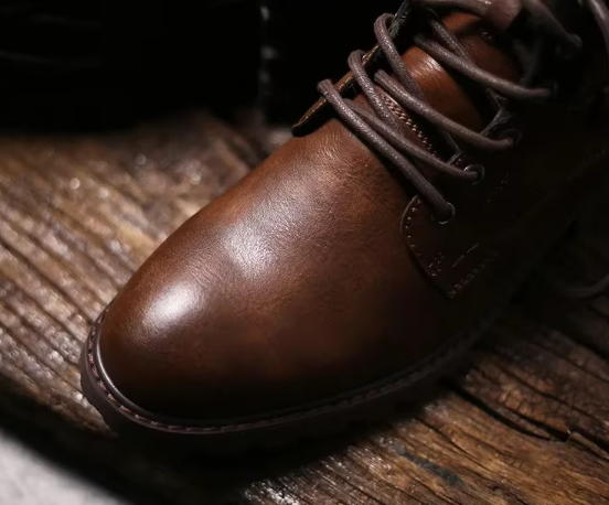 Men's Leather Lace-Up Boots | Rugged Sole | Classic Ankle Height