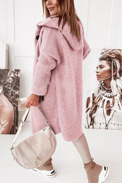 Chunky Knit Cardigan | Hooded Design | Soft Acrylic Blend | Casual Everyday Layer