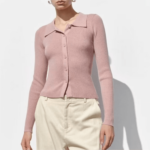 Collared Button-Down Cardigan | Slim Fit | Soft and Elegant