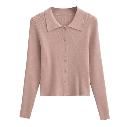 Collared Button-Down Cardigan | Slim Fit | Soft and Elegant