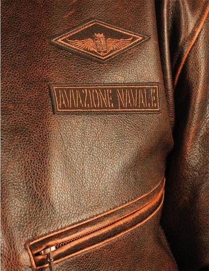 Vintage Aviator Bomber Jacket | Genuine Distressed Leather | Removable Hood | Rugged Winter Style