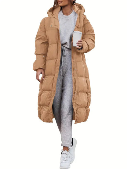 Longline Puffer Coat with Hood | Ultra-Warm Insulation | Water-Resistant | Winter Casual