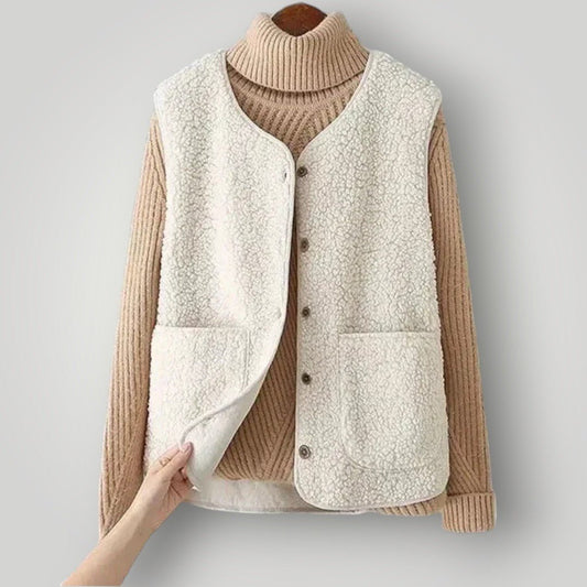 Plush Sherpa Vest | Button Front | Cozy Layering Essential