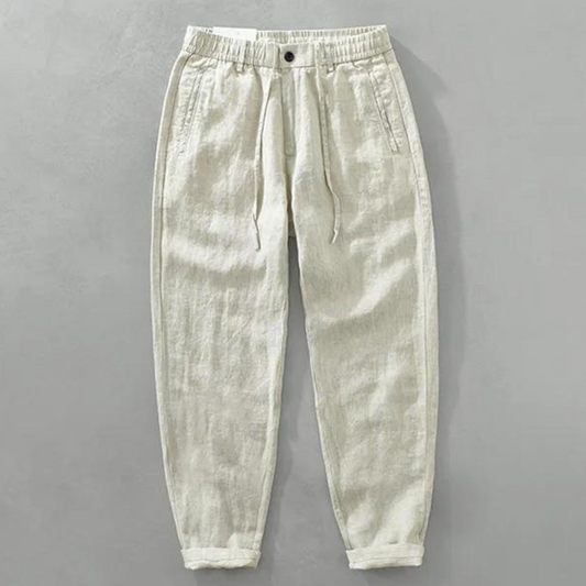 Relaxed Linen-Blend Jogger Pants | Drawstring Waist | Casual Summer Fit