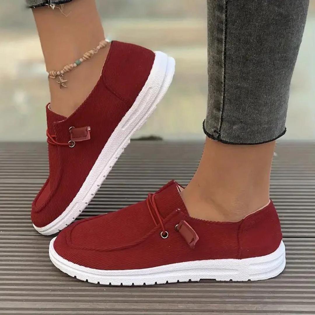 Slip-On Ribbed Walking Shoes | Lightweight Cushioned Sole | Everyday Comfort Sneakers