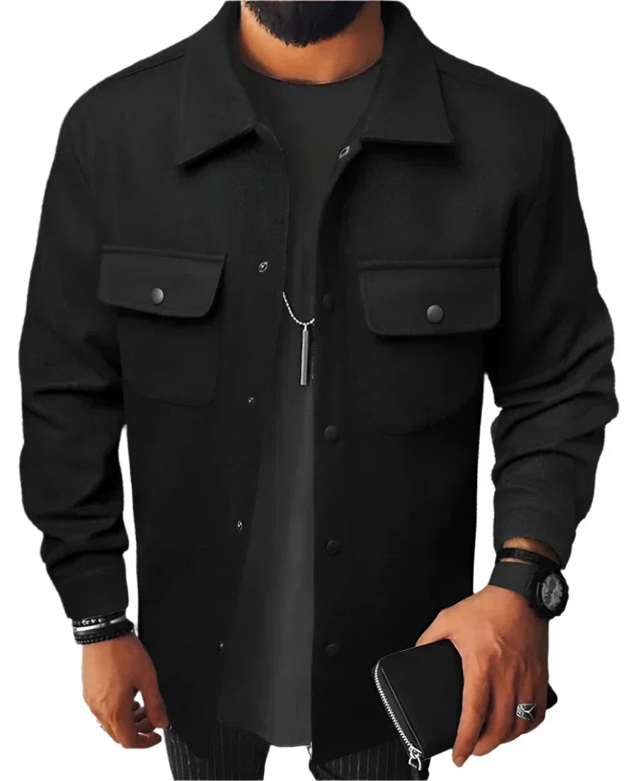 Men’s Overshirt Jacket | Structured Snap-Front Shirt Jacket | Midweight Casual Layer