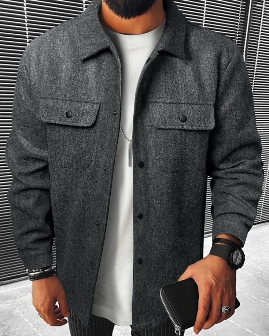 Men’s Overshirt Jacket | Structured Snap-Front Shirt Jacket | Midweight Casual Layer