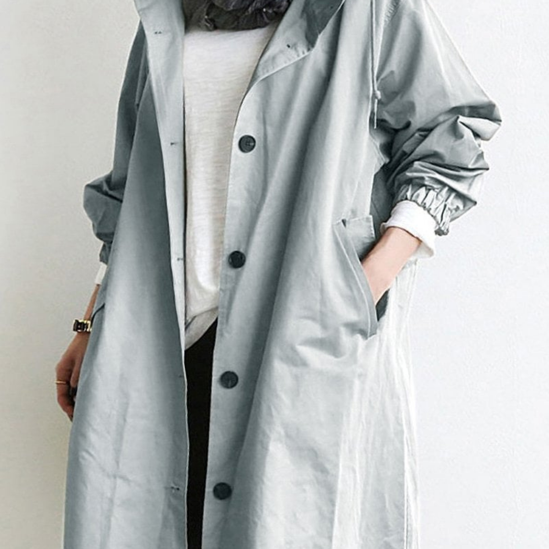 Long Button-Up Windbreaker | Lightweight Oversized Coat | Casual Transitional Outerwear