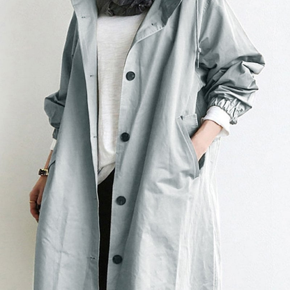 Long Button-Up Windbreaker | Lightweight Oversized Coat | Casual Transitional Outerwear