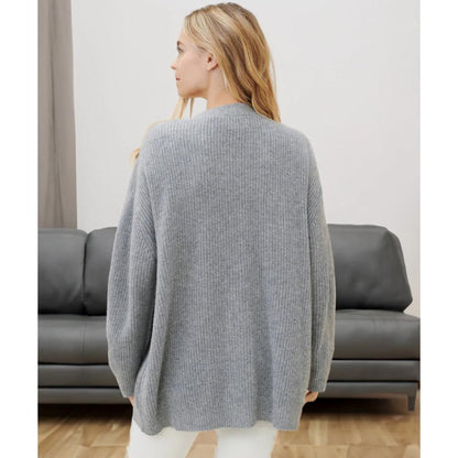 Ribbed Knit Button Cardigan | Relaxed Fit with Drop Shoulders | Soft Casual Layer