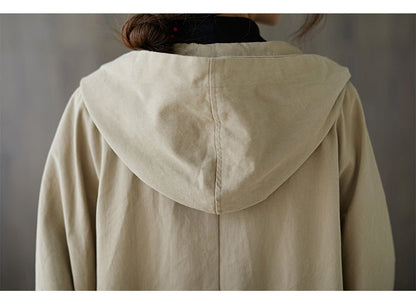 Oversized Hooded Coat | Relaxed Fit | Lightweight Cotton Blend | Casual Layer