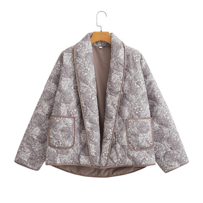 Statement Quilted Jacket | Artistic Print Design | Lightweight & Stylish | Casual Layer