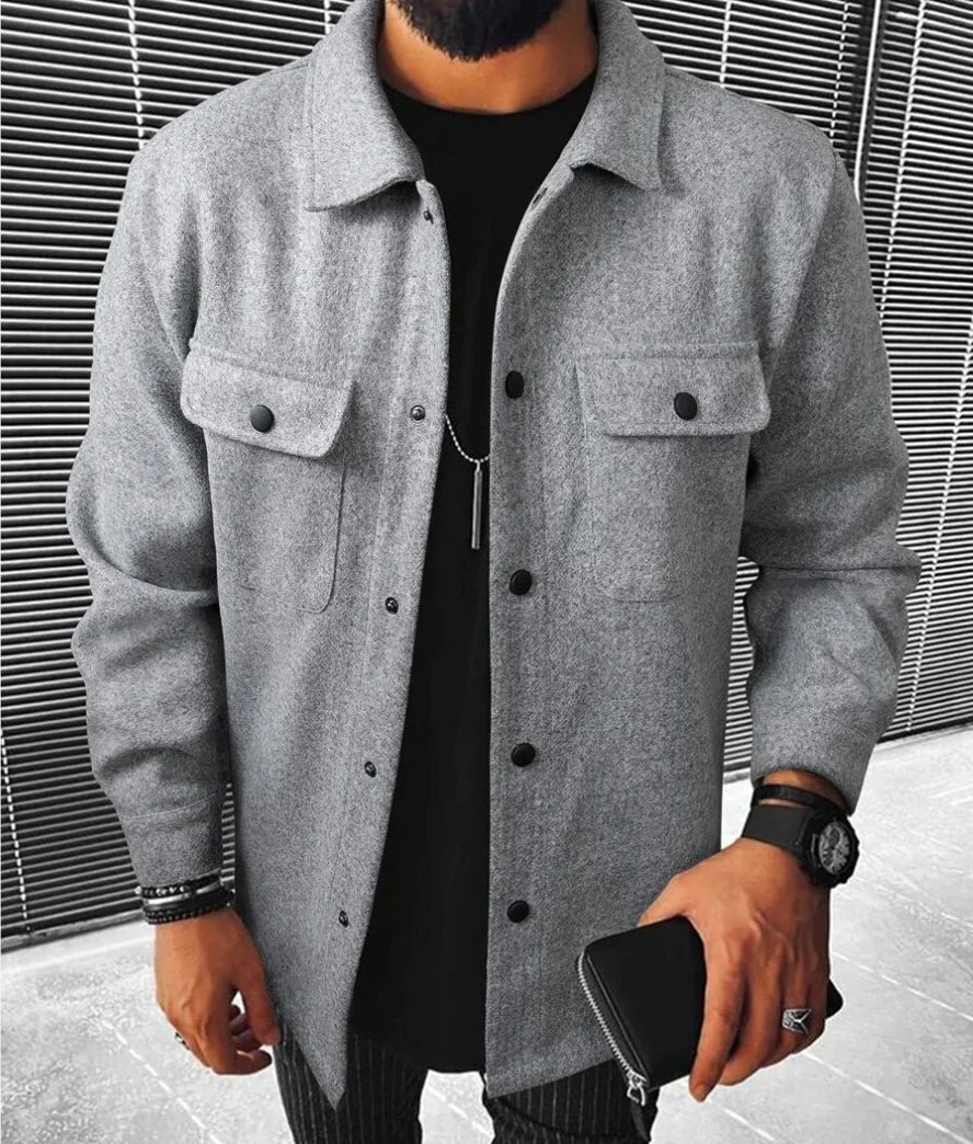 Men’s Overshirt Jacket | Structured Snap-Front Shirt Jacket | Midweight Casual Layer