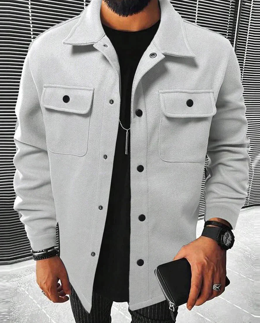Men’s Overshirt Jacket | Structured Snap-Front Shirt Jacket | Midweight Casual Layer