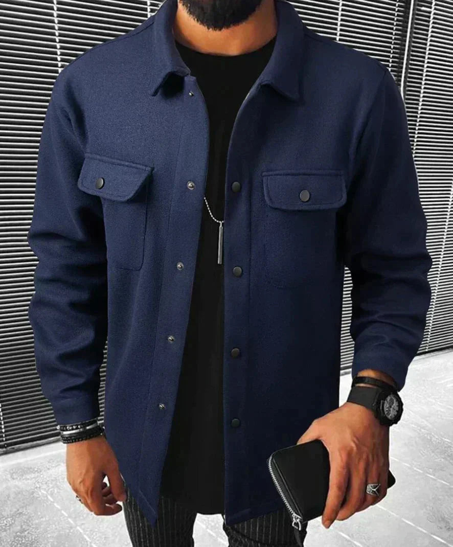 Men’s Overshirt Jacket | Structured Snap-Front Shirt Jacket | Midweight Casual Layer