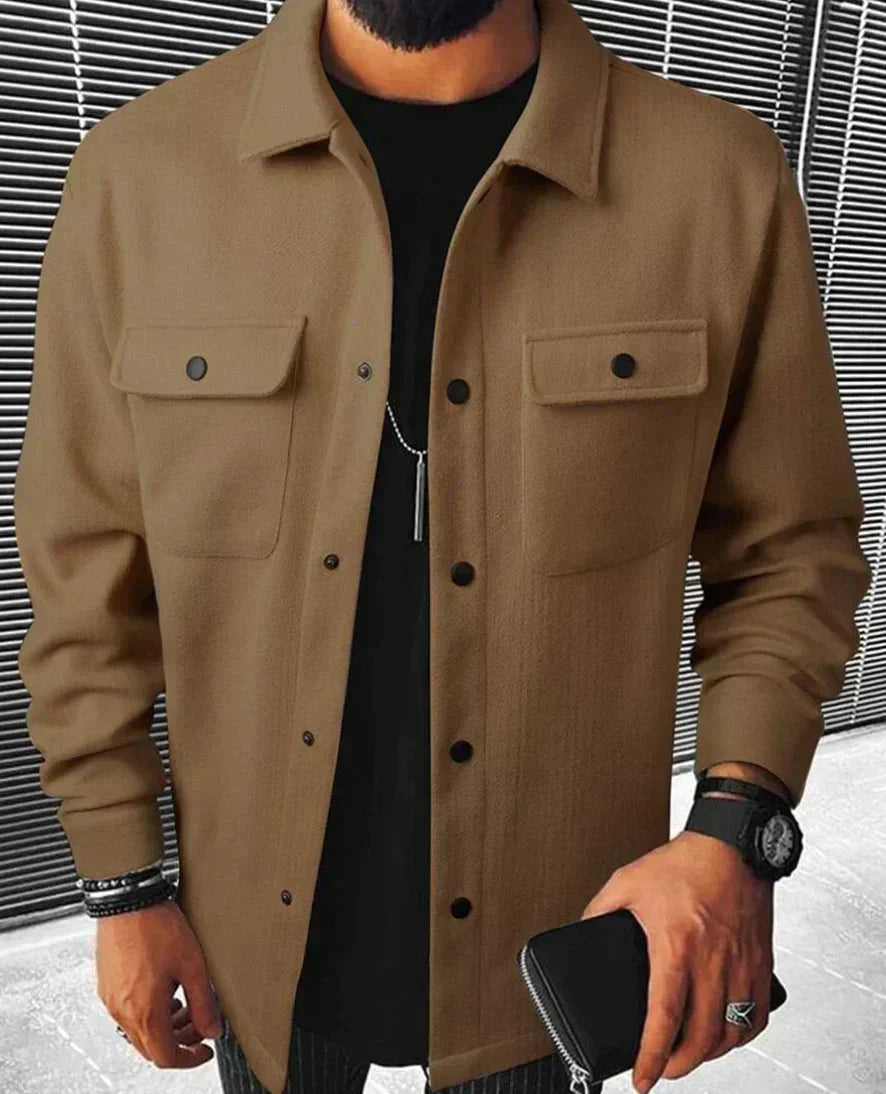 Men’s Overshirt Jacket | Structured Snap-Front Shirt Jacket | Midweight Casual Layer