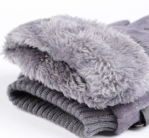 Men’s Fleece Winter Gloves | Touchscreen-Compatible | Knit Cuff & Thermal Lining