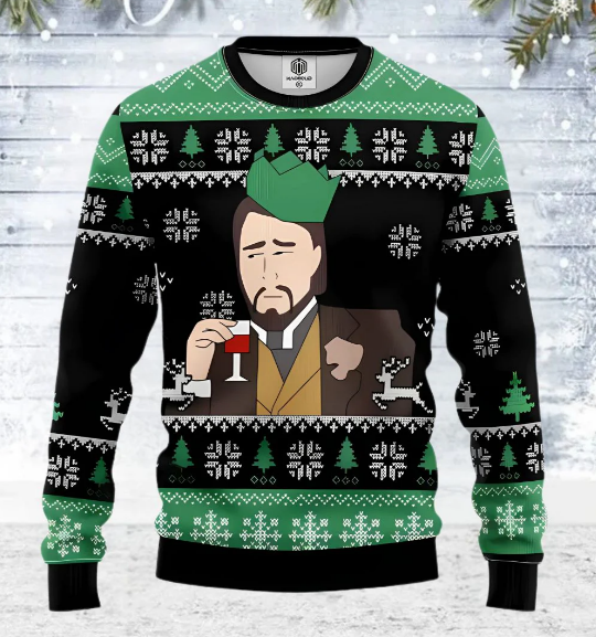 Funny Holiday Sweater | Printed Knit Pullover | Winter Party Novelty Top