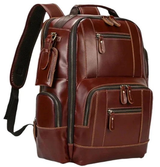 Men’s Leather Backpack | Vintage Laptop Bag | Travel & Work Daypack