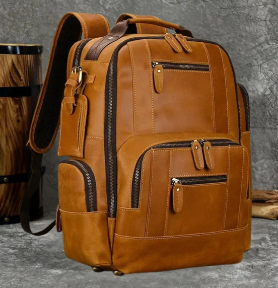 Men’s Leather Backpack | Vintage Laptop Bag | Travel & Work Daypack
