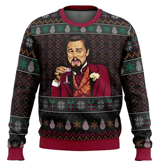 Funny Holiday Sweater | Printed Knit Pullover | Winter Party Novelty Top