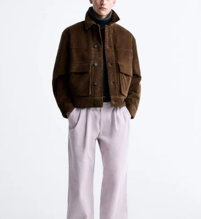 Corduroy Overshirt Jacket | Boxy Fit | Button-Front Design