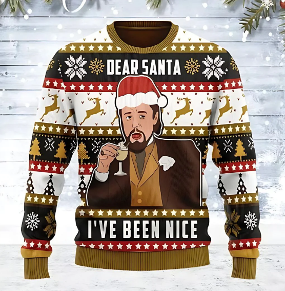 Funny Holiday Sweater | Printed Knit Pullover | Winter Party Novelty Top