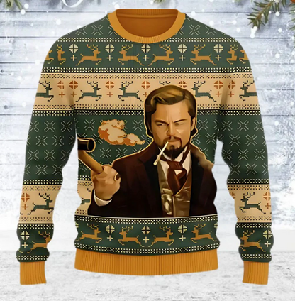 Funny Holiday Sweater | Printed Knit Pullover | Winter Party Novelty Top
