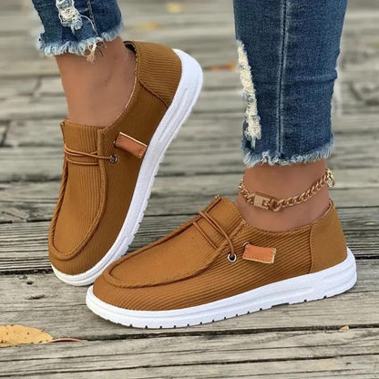Slip-On Ribbed Walking Shoes | Lightweight Cushioned Sole | Everyday Comfort Sneakers