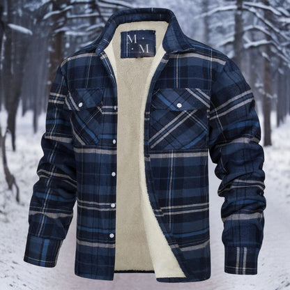 Men's Sherpa-Lined Flannel Jacket | Button-Up Shacket | Warm Plaid Outerwear