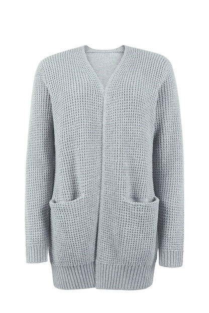 Women's Open Front Knit Cardigan | Lightweight Textured Sweater | Relaxed Fit