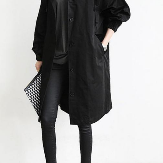 Long Button-Up Windbreaker | Lightweight Oversized Coat | Casual Transitional Outerwear