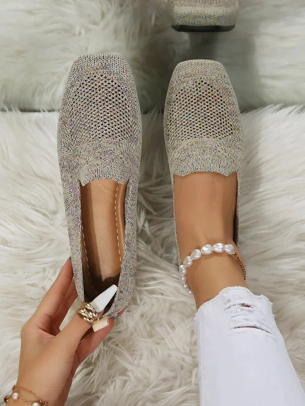 Knitted Slip-On Flats | Lightweight Sole | Breathable Everyday Comfort