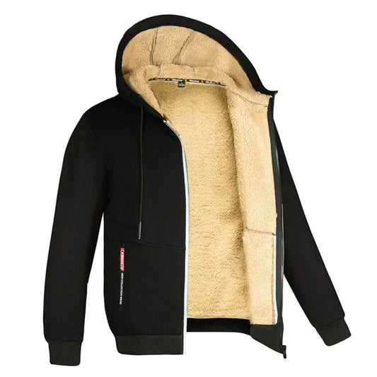 Men's Fleece-Lined Zip Hoodie | Sherpa Interior | Warm Casual Outerwear Canada