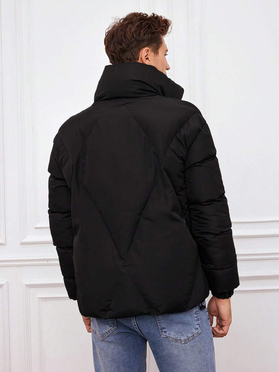 Men’s Quilted Puffer Jacket | Oversized Collar | Insulated Winter Outerwear Canada