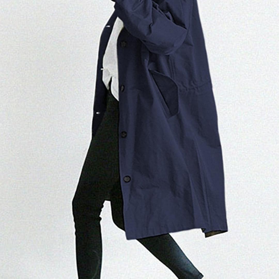 Long Button-Up Windbreaker | Lightweight Oversized Coat | Casual Transitional Outerwear