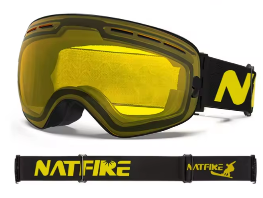 NATFIRE | Anti-Fog Ski & Snowboard Goggles with UV400 Protection | Interchangeable Lens