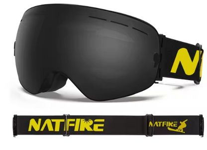 NATFIRE | Anti-Fog Ski & Snowboard Goggles with UV400 Protection | Interchangeable Lens